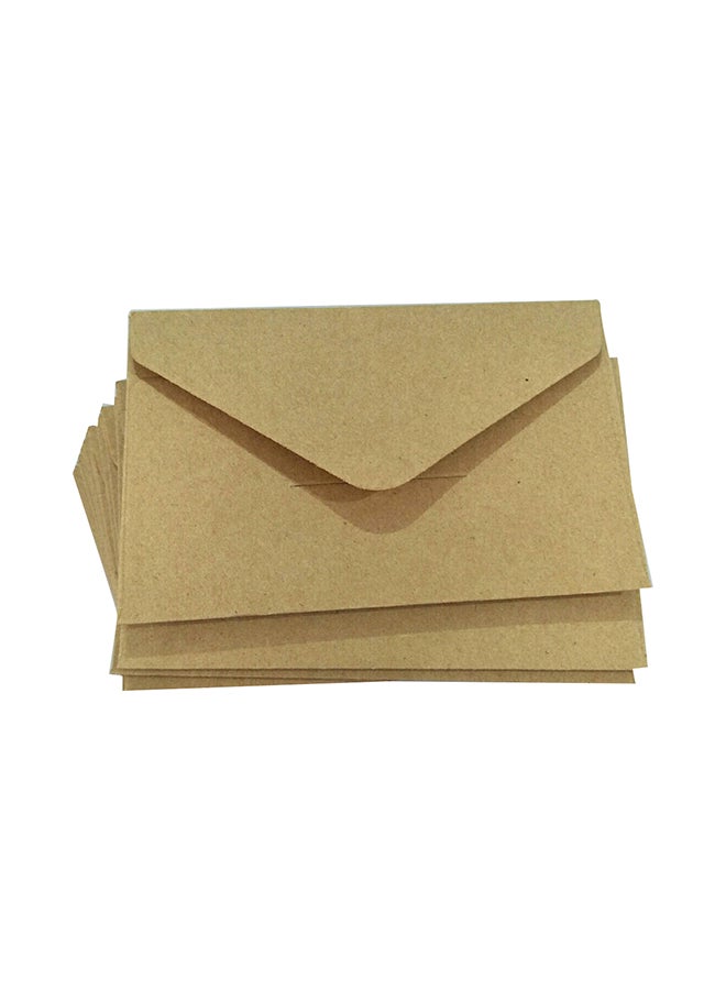 10-Piece Postcard Paper Envelopes Set Brown