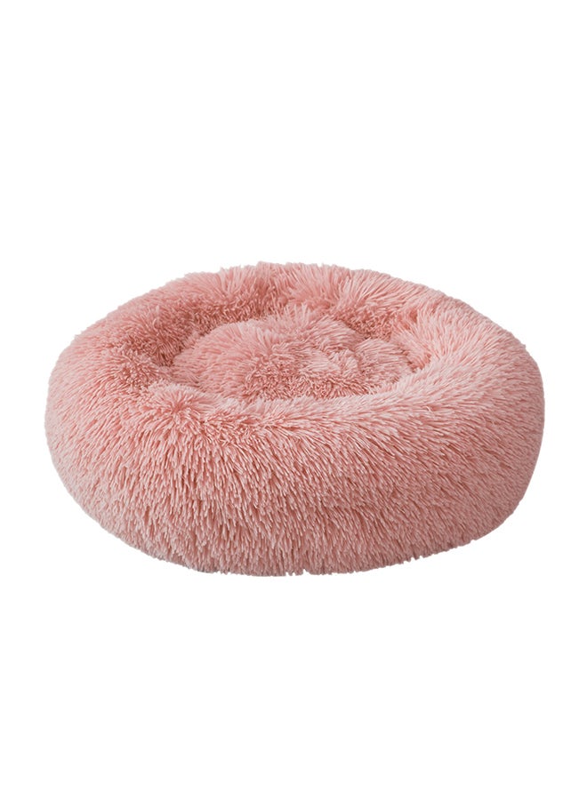 Soft Plush Round Pet Bed Pink 20 x 10 x 15centimeter