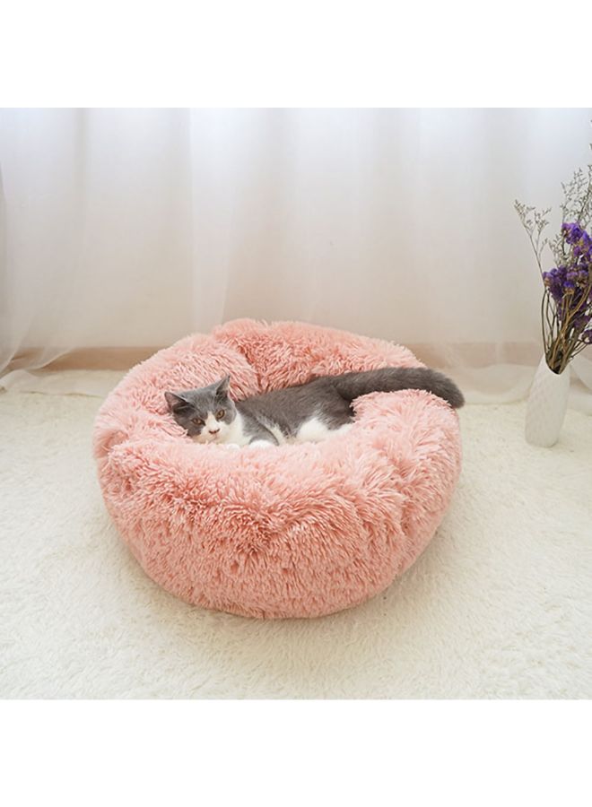 Soft Plush Round Pet Bed Pink 20 x 10 x 15centimeter