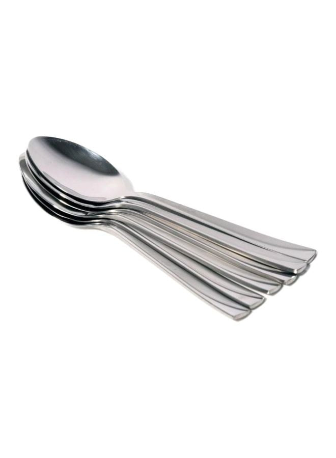 6-Piece Stainless Steel Dinner Spoon Set Silver