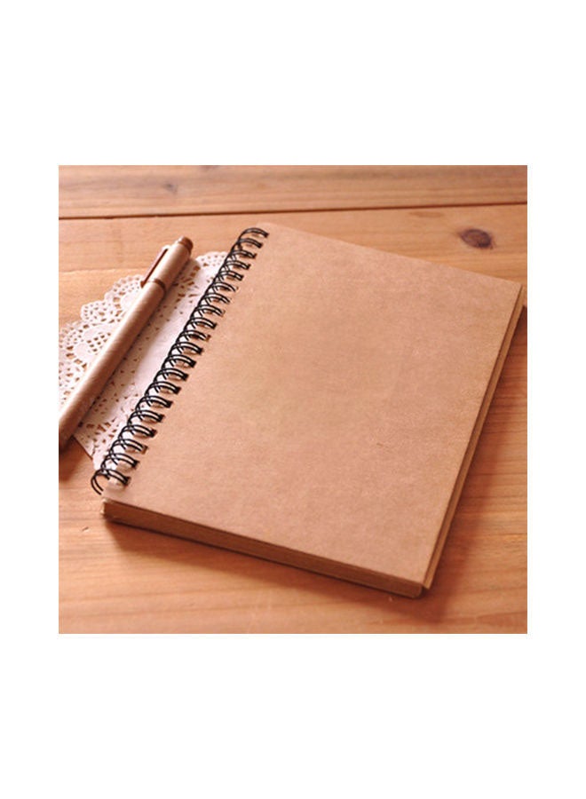 Retro Simple Coil Sketch Painting Notepad Brown