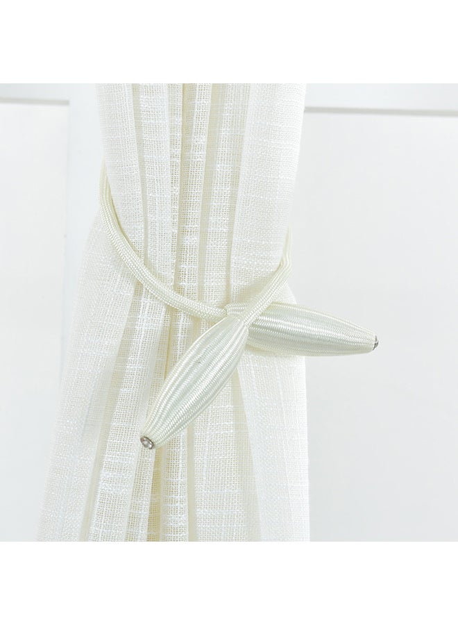 Rope Strap Clip Magnetic Curtain Tiebacks White 18x5x13centimeter