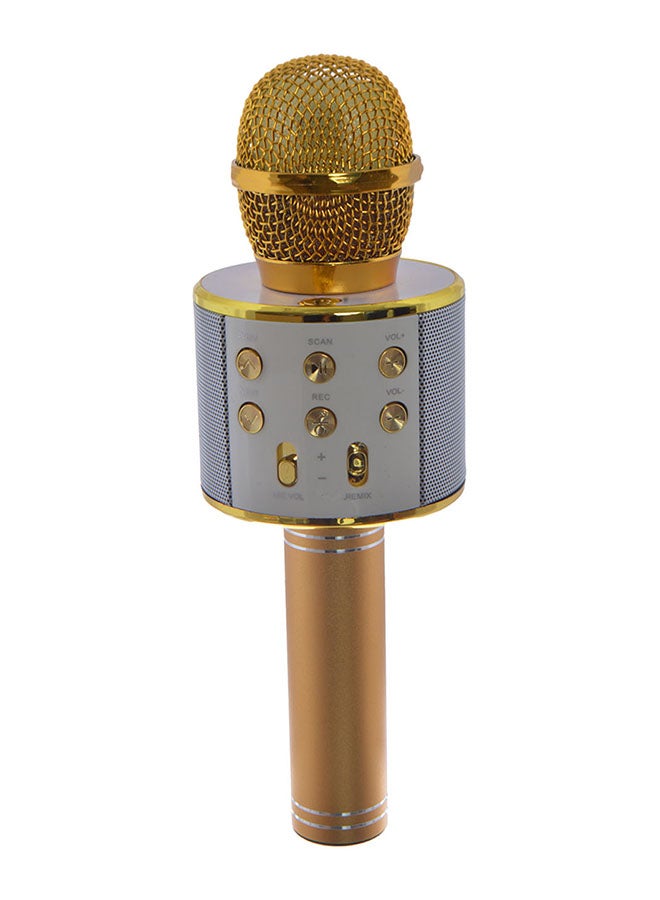 WS-858 Wireless Karaoke Microphone WS-858-Gold Gold/White