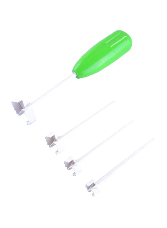 4-Piece Vegetable Spiral Cutter Replaceable Head Green/White 10centimeter