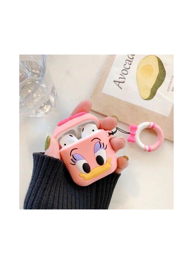 Cartoon Case Cover For Apple AirPods Pink/Yellow