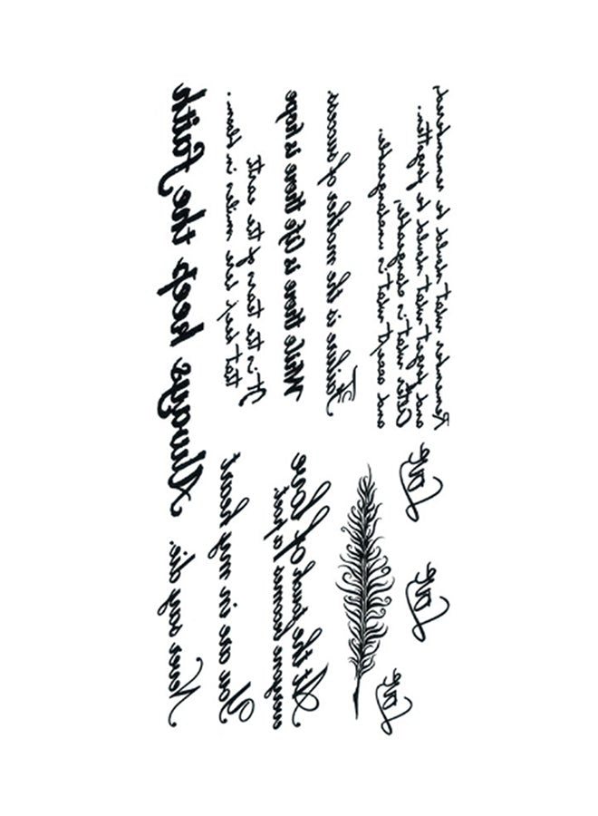 Waterproof, Sweatproof, Longlasting Letter Flower Pattern Temporary Tattoo Sticker 8.66x4.33x0.59inch
