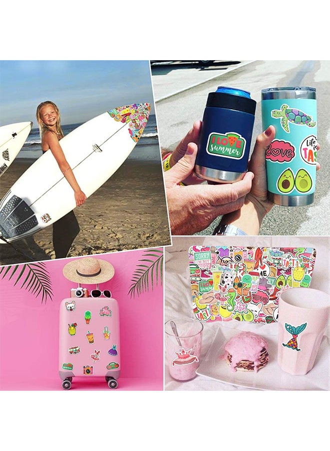 50-Piece Waterproof Summer Beach Style Sticker Set