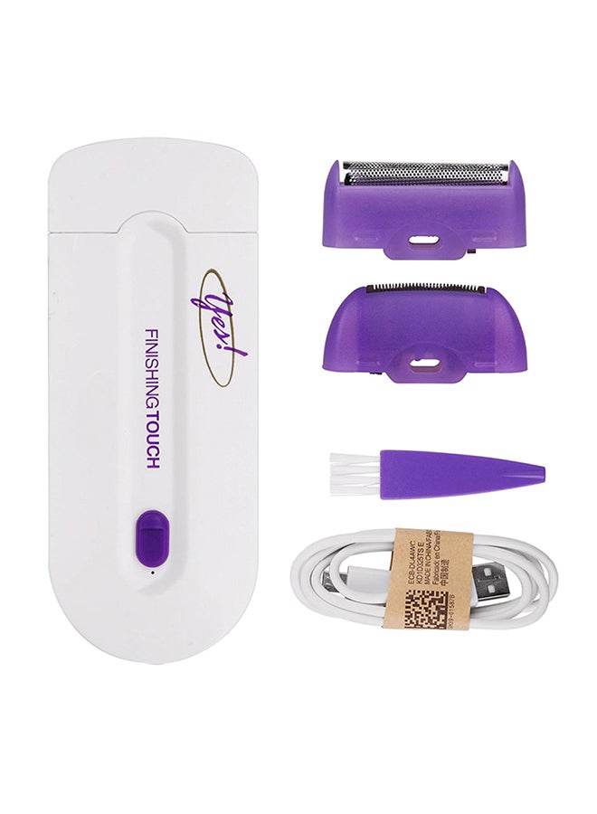 USB Rechargeable Touch Electric Laser Epilator Purple/White 12 x 3 x 1centimeter