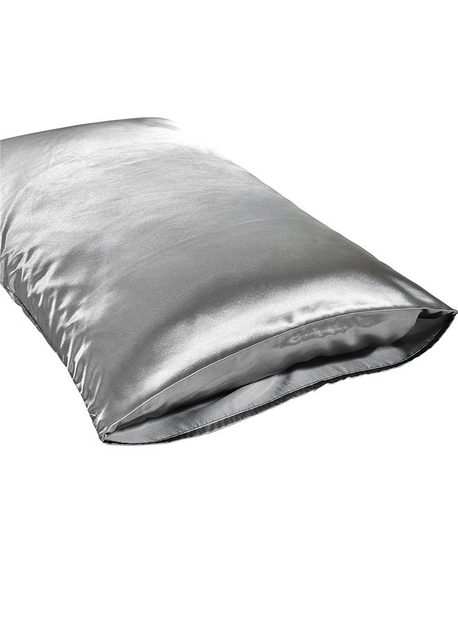 2-Piece Queen Size Pillowcases Polyester Grey 20x30inch