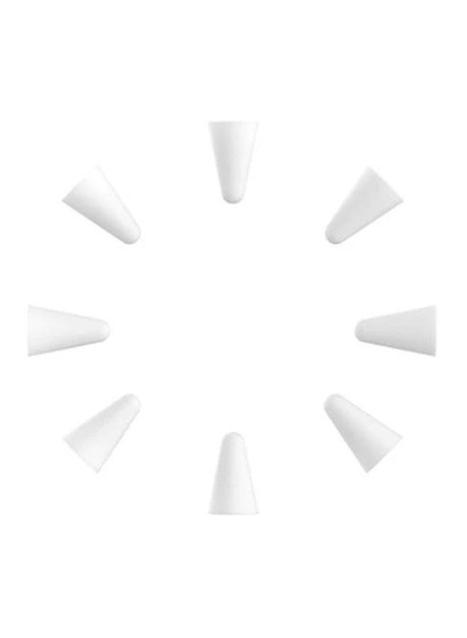 8-Piece Silicone Replacement Tip Case Cover For Apple Pencil White