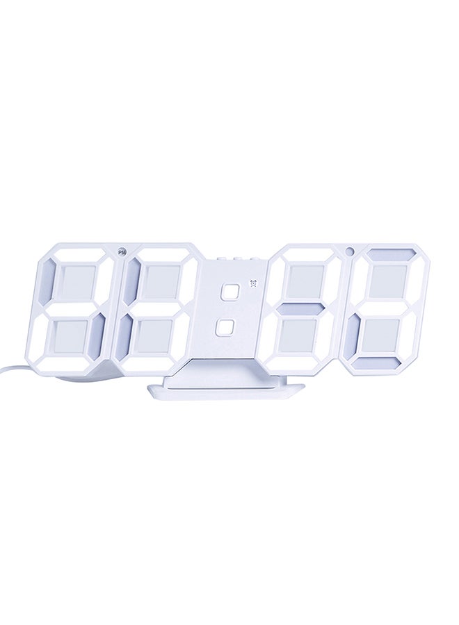 3D LED Digital Clock Electronic Table Clock White