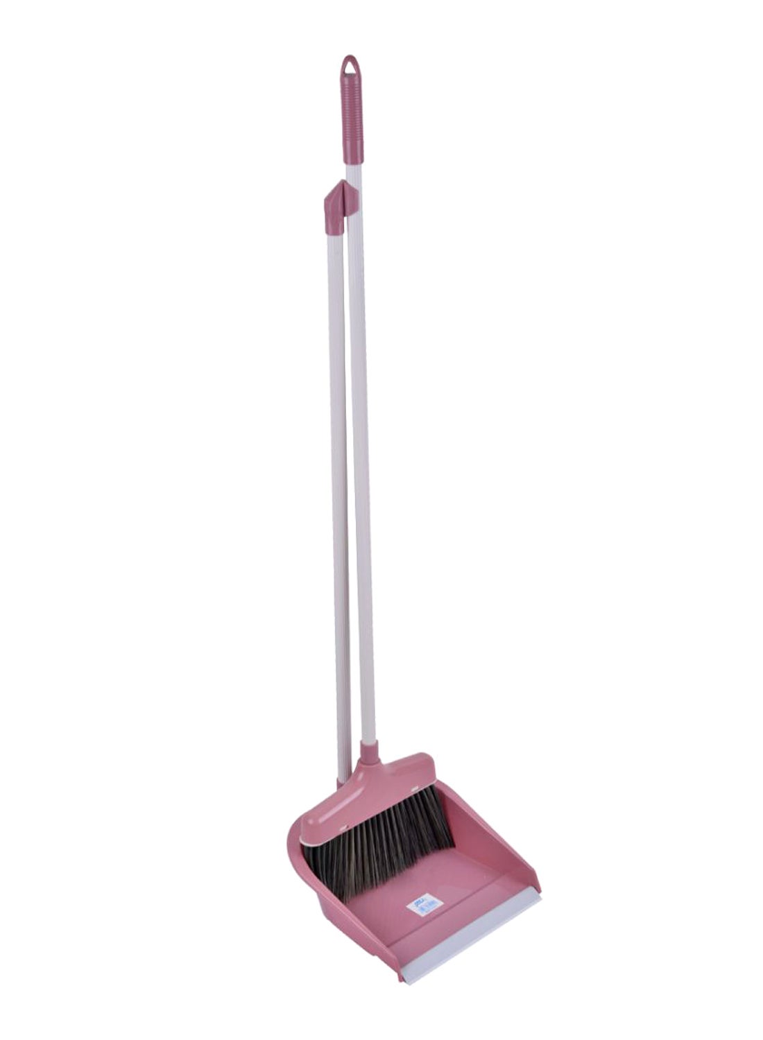 Long Handle Broom With Dustpan Pink/Black/Grey