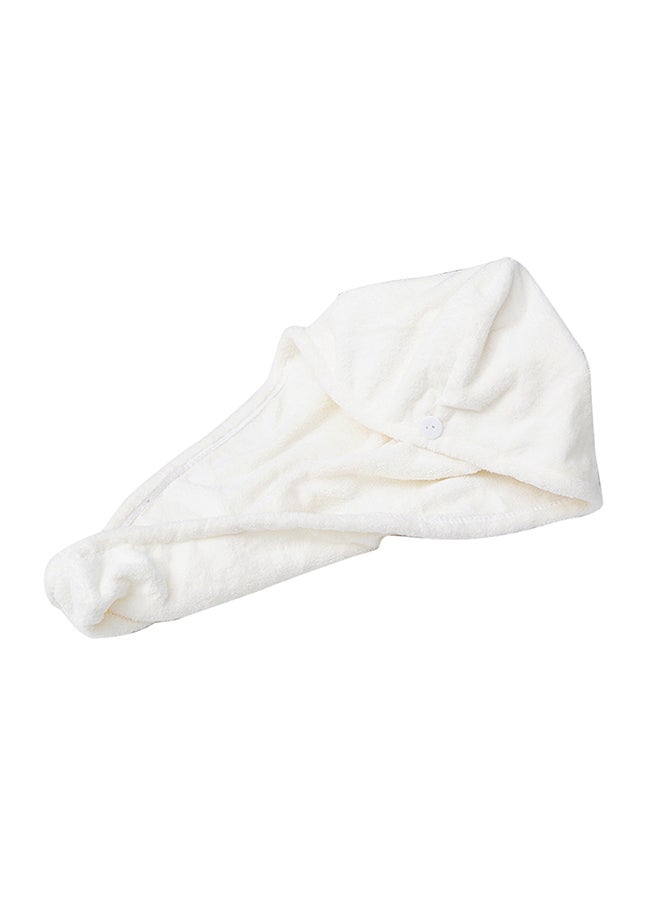 Hair Towel Wrap With Button White 65x25cm