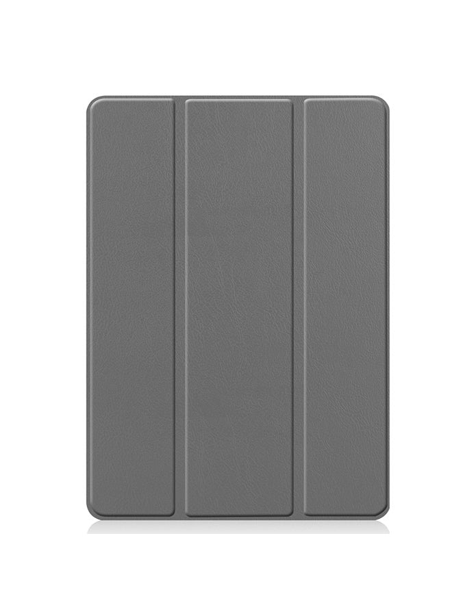 Custer Texture Horizontal Flip Smart TPU Leather Case With Sleep/Wake-up Function/Three-folding Holder And Pen Slot For Apple iPad 10.2 Grey