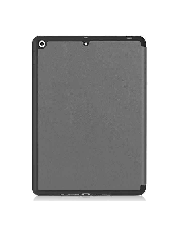 Custer Texture Horizontal Flip Smart TPU Leather Case With Sleep/Wake-up Function/Three-folding Holder And Pen Slot For Apple iPad 10.2 Grey