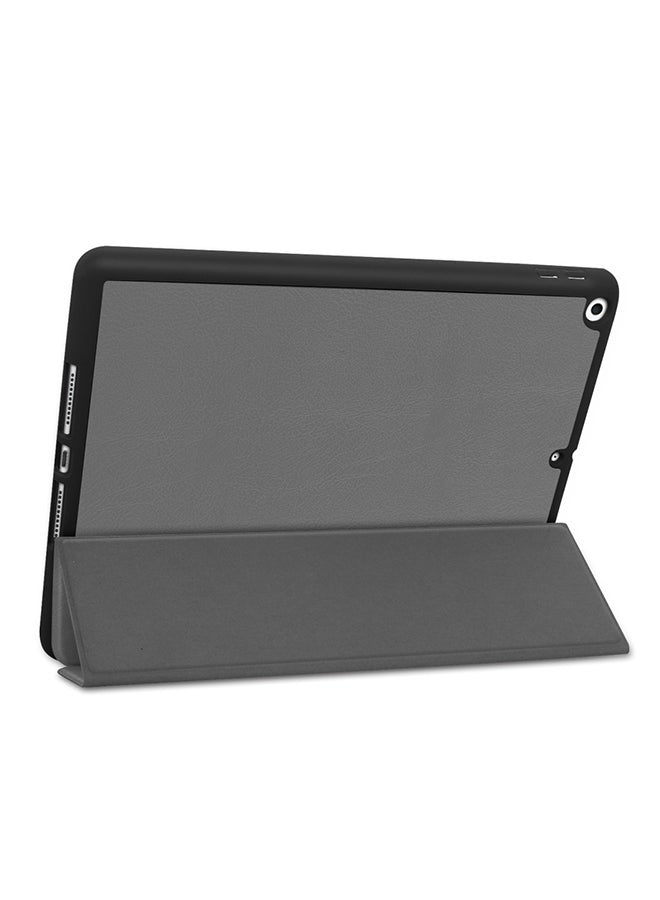 Custer Texture Horizontal Flip Smart TPU Leather Case With Sleep/Wake-up Function/Three-folding Holder And Pen Slot For Apple iPad 10.2 Grey