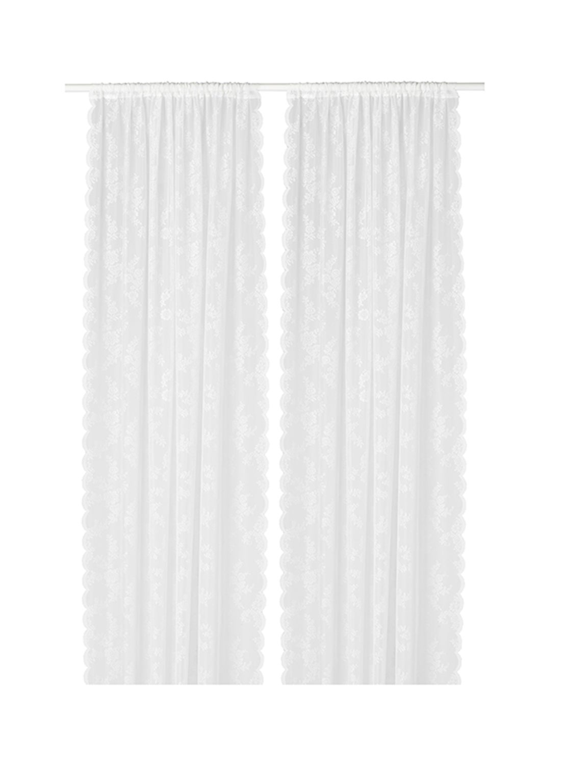 2-Piece Window Curtain Set White 145x300centimeter
