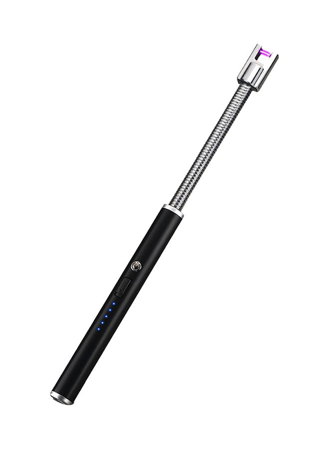 Arc Pulse Igniter Power Display Chargable Gas Lighter Black 255x15millimeter