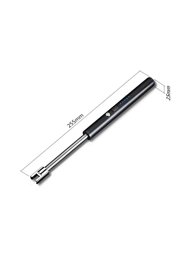 Arc Pulse Igniter Power Display Chargable Gas Lighter Black 255x15millimeter