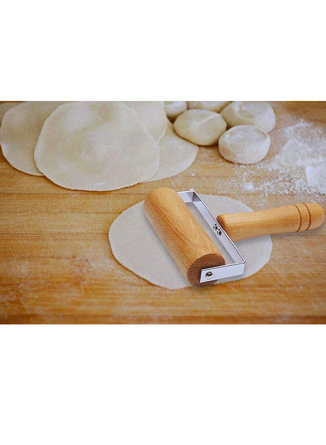 Wooden Pizza Rolling Pin Yellow 12centimeter