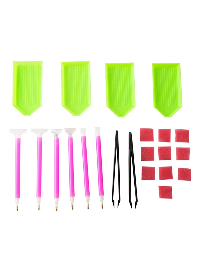 22-Piece DIY Embroidery Cross Stitch Pen Tools Green
