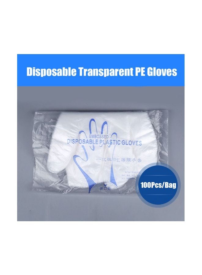 100-Piece Disposable Gloves Clear 15x3x13centimeter