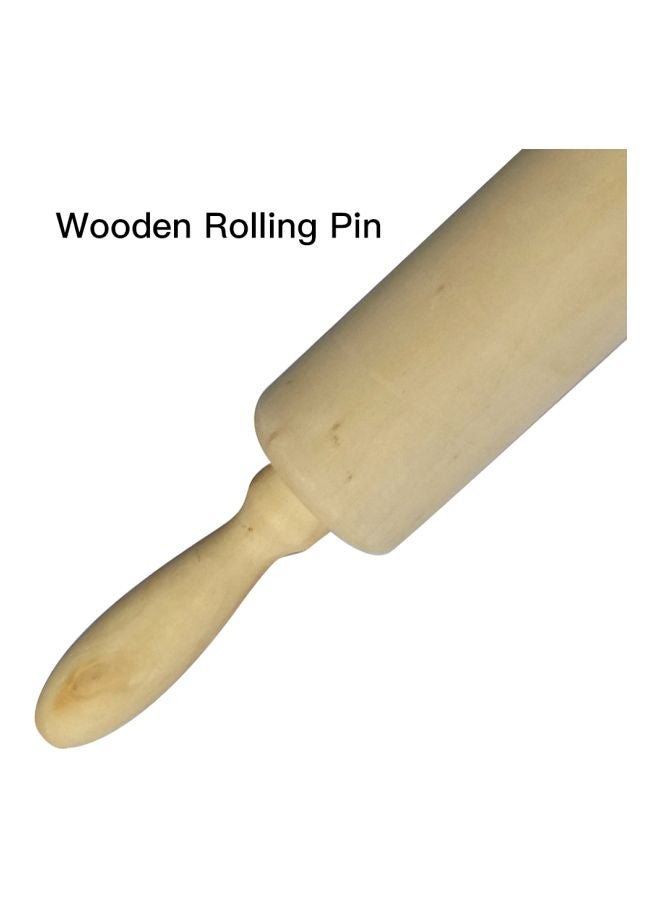 Wooden Rolling Pin Beige 37.0x5.0x5.0centimeter