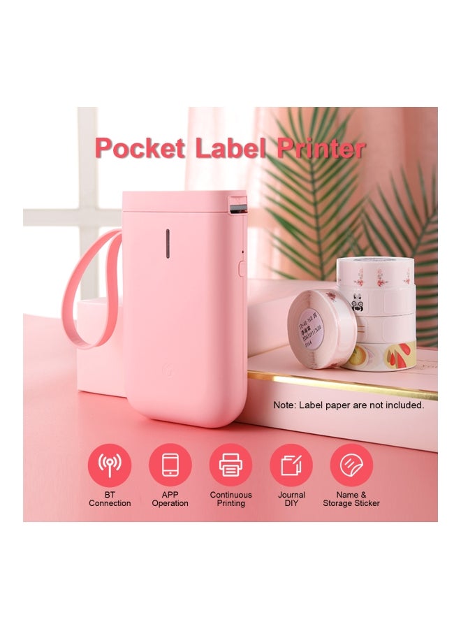 Portable Wireless Thermal Label Printer Pink
