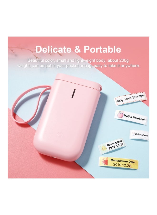 Portable Wireless Thermal Label Printer Pink