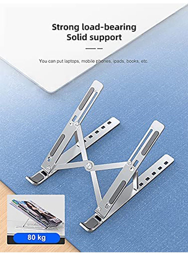 Adjustable Aluminum Laptop Stand Silver