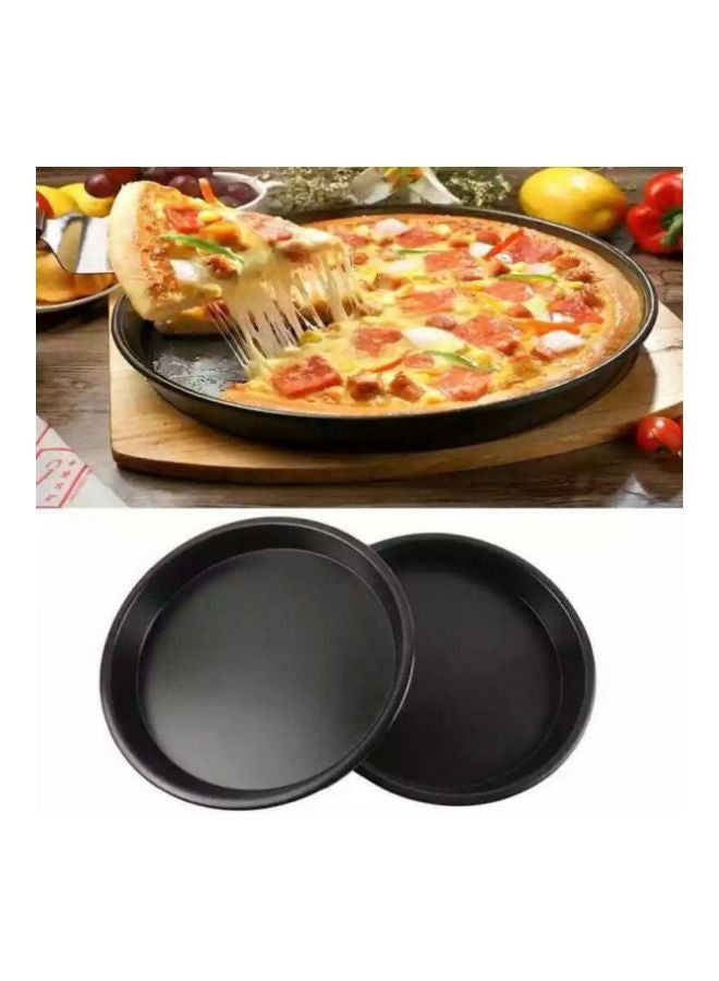 3-Piece Pizza Pan Set Black 26x28x34cm