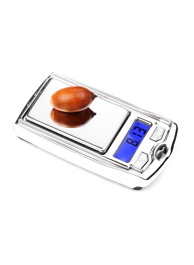 High Precision Portable Electronic Pocket Scale Silver 6.8X3.2X1.8centimeter