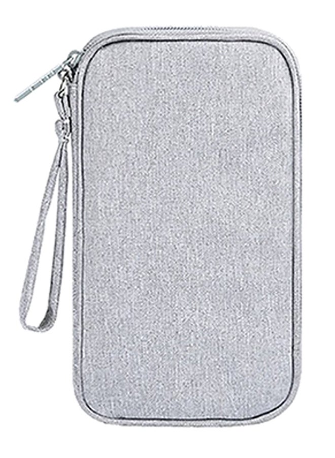 2-In-1 Power Bank And Data Cable Storage Bag Grey