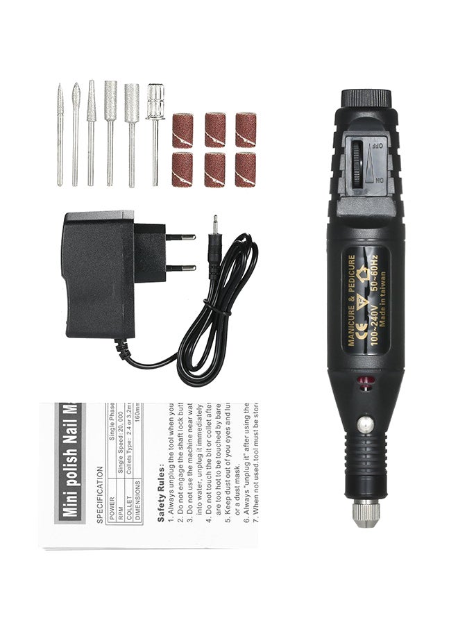 14-Piece Mini Electric Grinder Drill Tool Black/White
