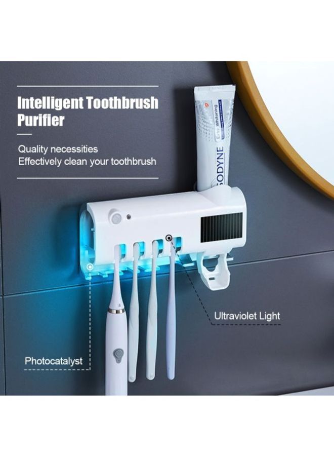 Wall Mounted UV Toothbrush Holder With Sterilizer Function White 22.2x5.3x13.2cm