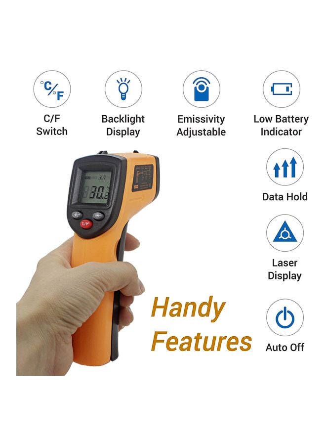 Infrared Digital Thermometer Yellow/Black 18.5x13x3.47centimeter