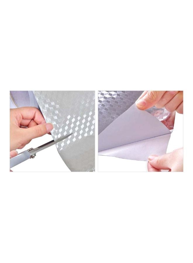 Aluminum Foil Waterproof Paper Kitchen Stickers Silver 40x1meter