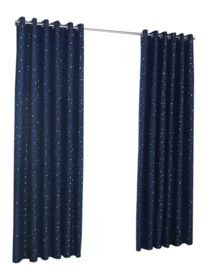 Printed Blackout Window Curtains Navy Blue 98x40inch