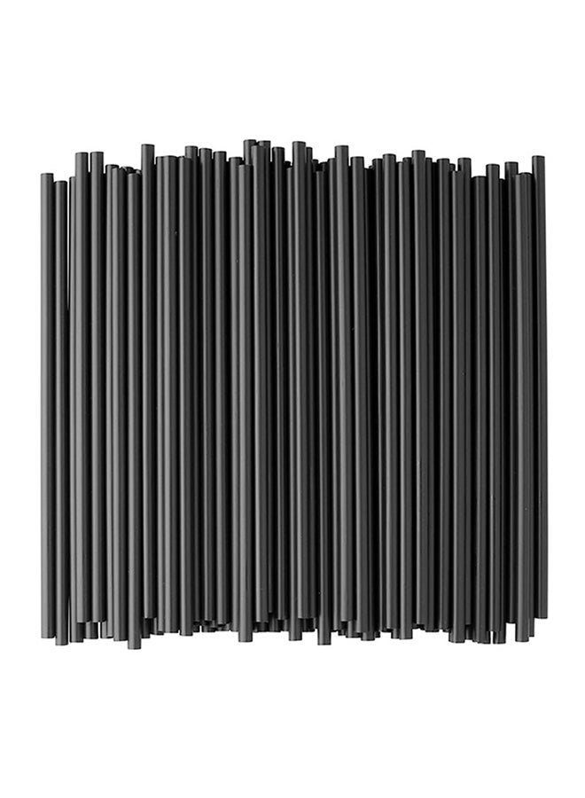 500-Piece Disposable Plastic Drinking Straw Black