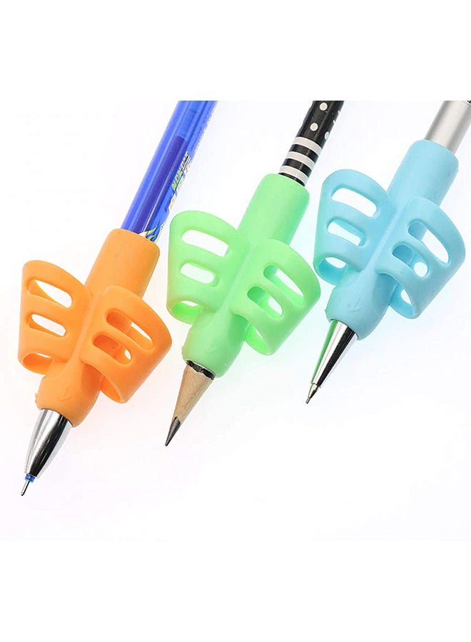 3-Piece Adorable Silicone Ring Pencil Grips Set Multicolour