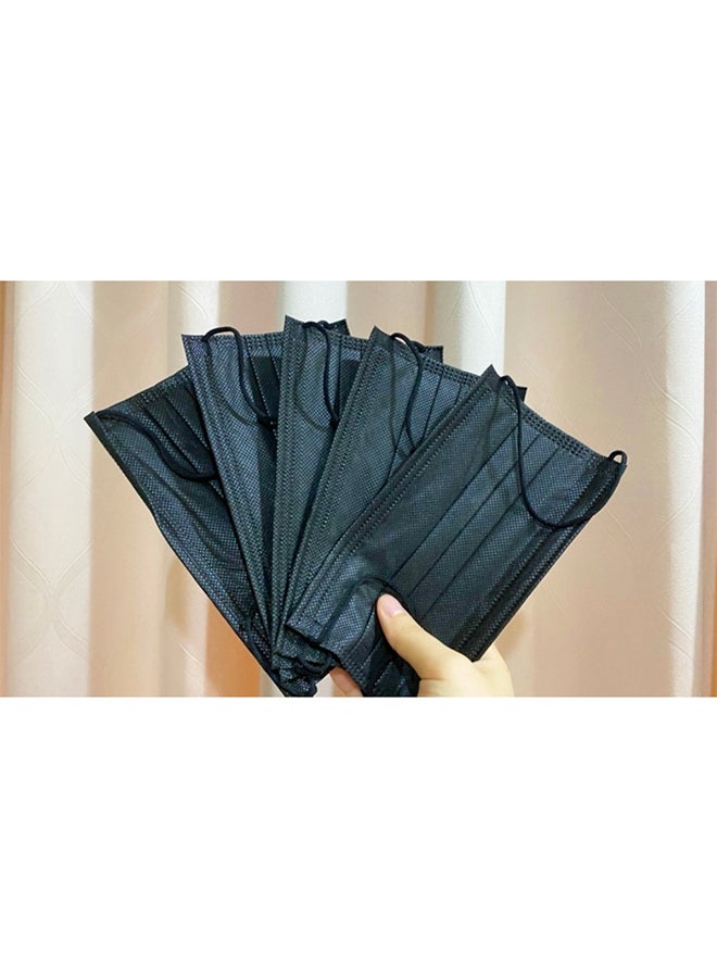 (50-Piece) Disposable Black Face Mask For Adults