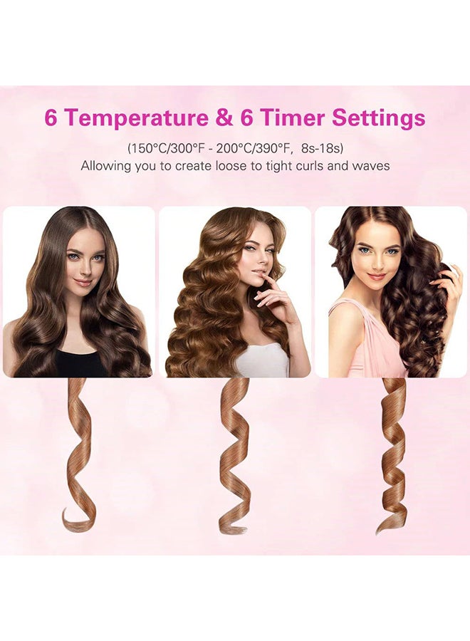 Rechargeable Wireless USB Automatic Hair Curler Rose Gold