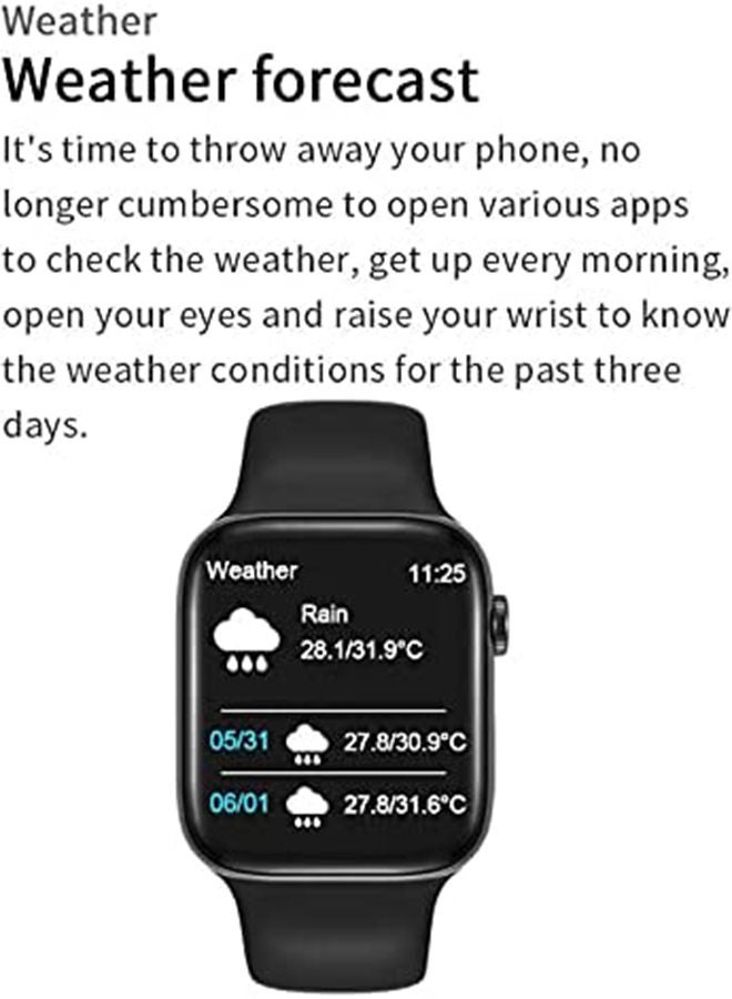 Waterproof Smart Watch With Replacement Strap Black