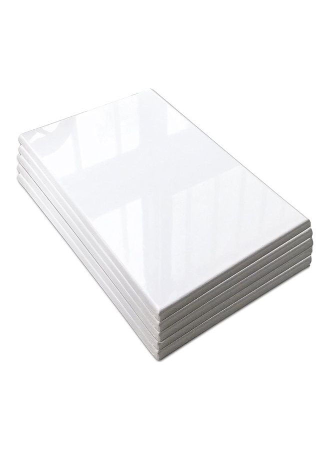 5 Piece Pre-stretched Blank Canvas Board 20x30 cm Cotton 280gsm White