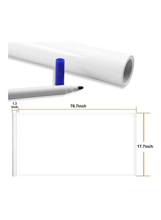 Thickened Waterproof Removable Dry Erase Self-Adhesive Whiteboard Sticker White