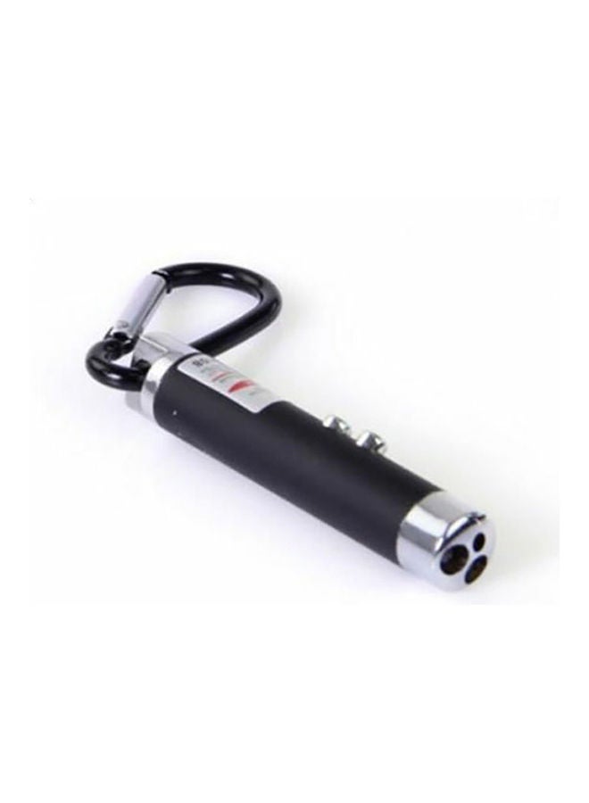 LED Laser Pen Pointer With Flashlight Torch black