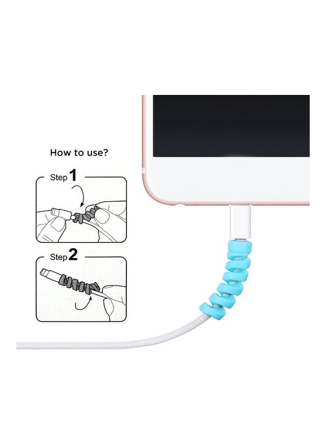 10-Piece Silicone USB Charging Cable Protector Grey