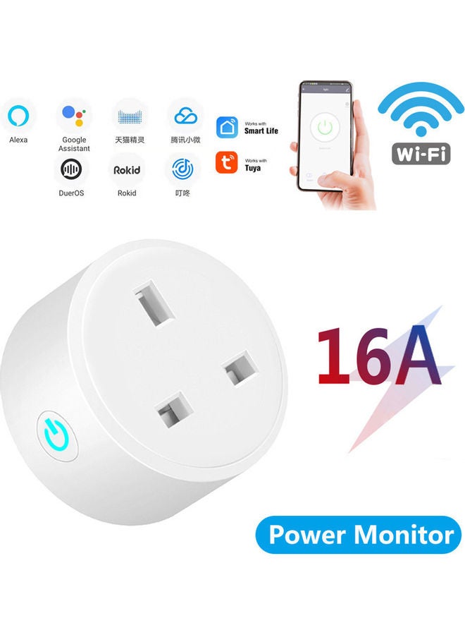 Wifi Wireless Remote Control Smart Socket Plug white 5.8*3.3*5.6cm