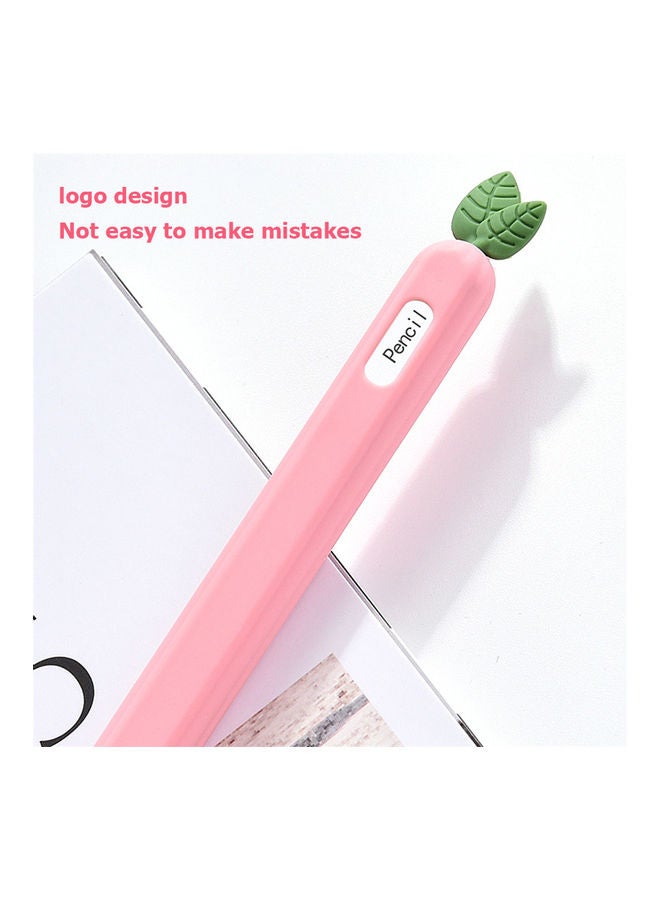 Carrot Cartoon Silicone Sleeve Case Cover With Apple Pencil 2nd  Generation Pink