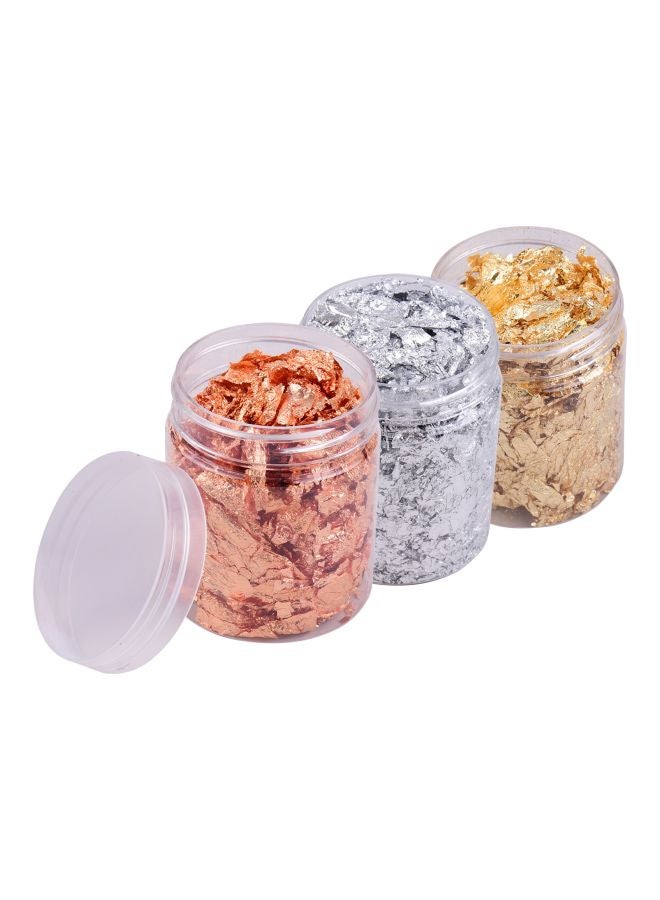 Pack Of 3 Imitation Foil Flakes Copper/Gold/Silver